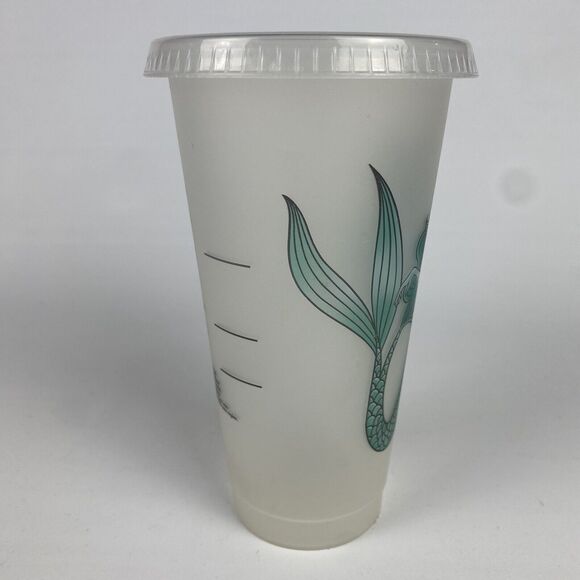 Starbucks Siren Reusable Cold Cup Frosted Plastic Venti 24 oz Mermaid *NO STRAW* - Picture 4 of 9